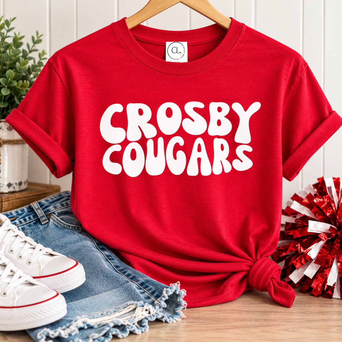 Crosby Cougars Retro Tee