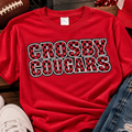 Crosby Cougars Checkered Tee