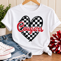 Checkered Cougars Heart Tee