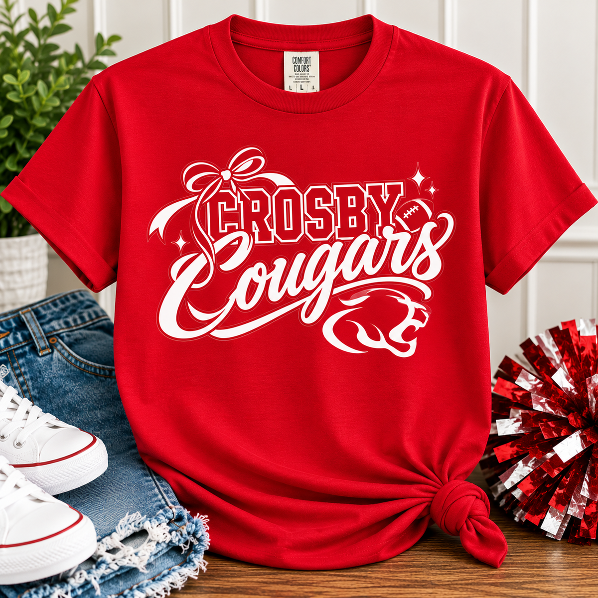 Crosby Cougars Bow Tee