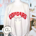 Cougars Faux Crochet Bow Sweatshirt