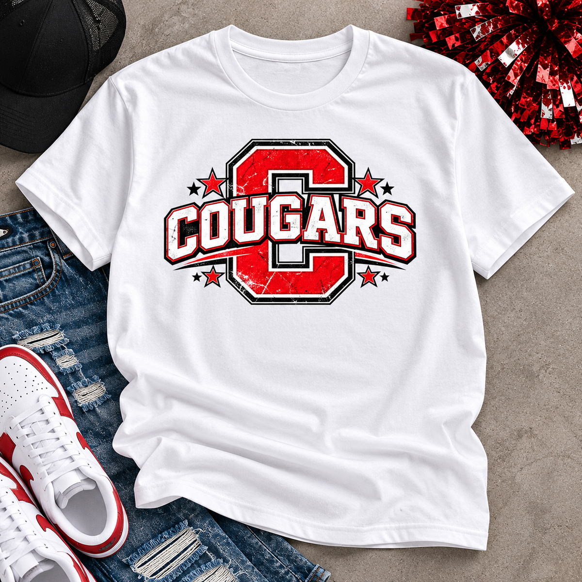Cougars Retro Varsity Tee