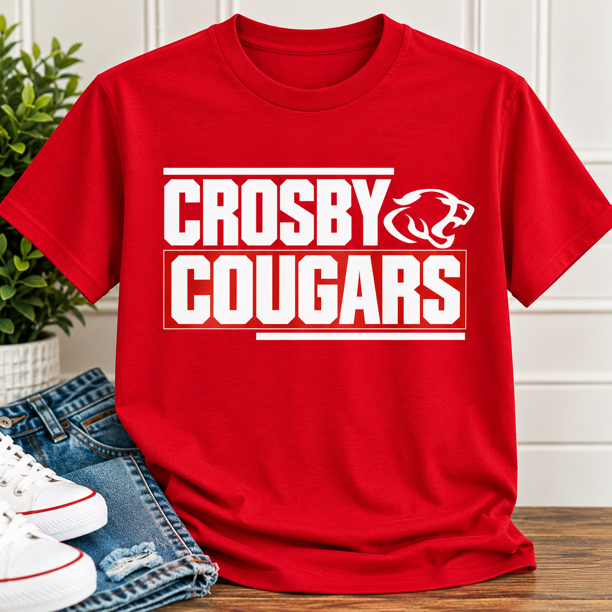 Crosby Cougars Blockout Tee