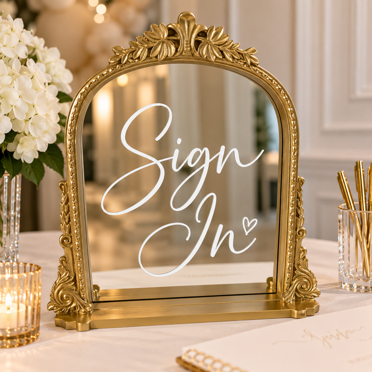 Ornate Gold Tabletop Mirror Rental
