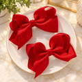 Classic Red Hair Bows | 4-Inch Set of 2