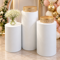 White Cylinder Pedestal Set Rental